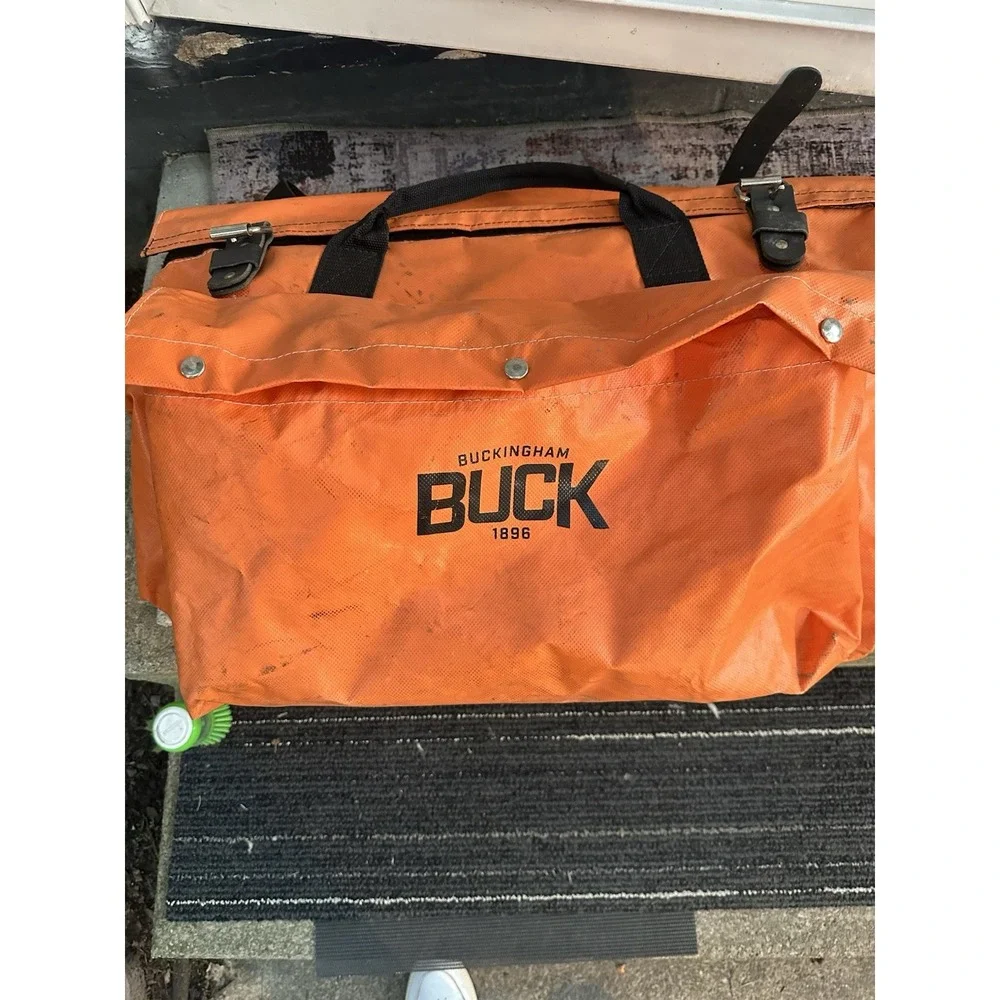 Buckingham Buck Large Tool Bag w/ Handle, Orange/Black 29 x 10 in